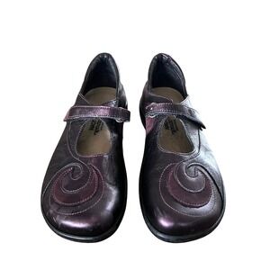 NAOT Matai Mary Jane Shoes Women's Metallic Purple Leather Comfort Strap Size 37
